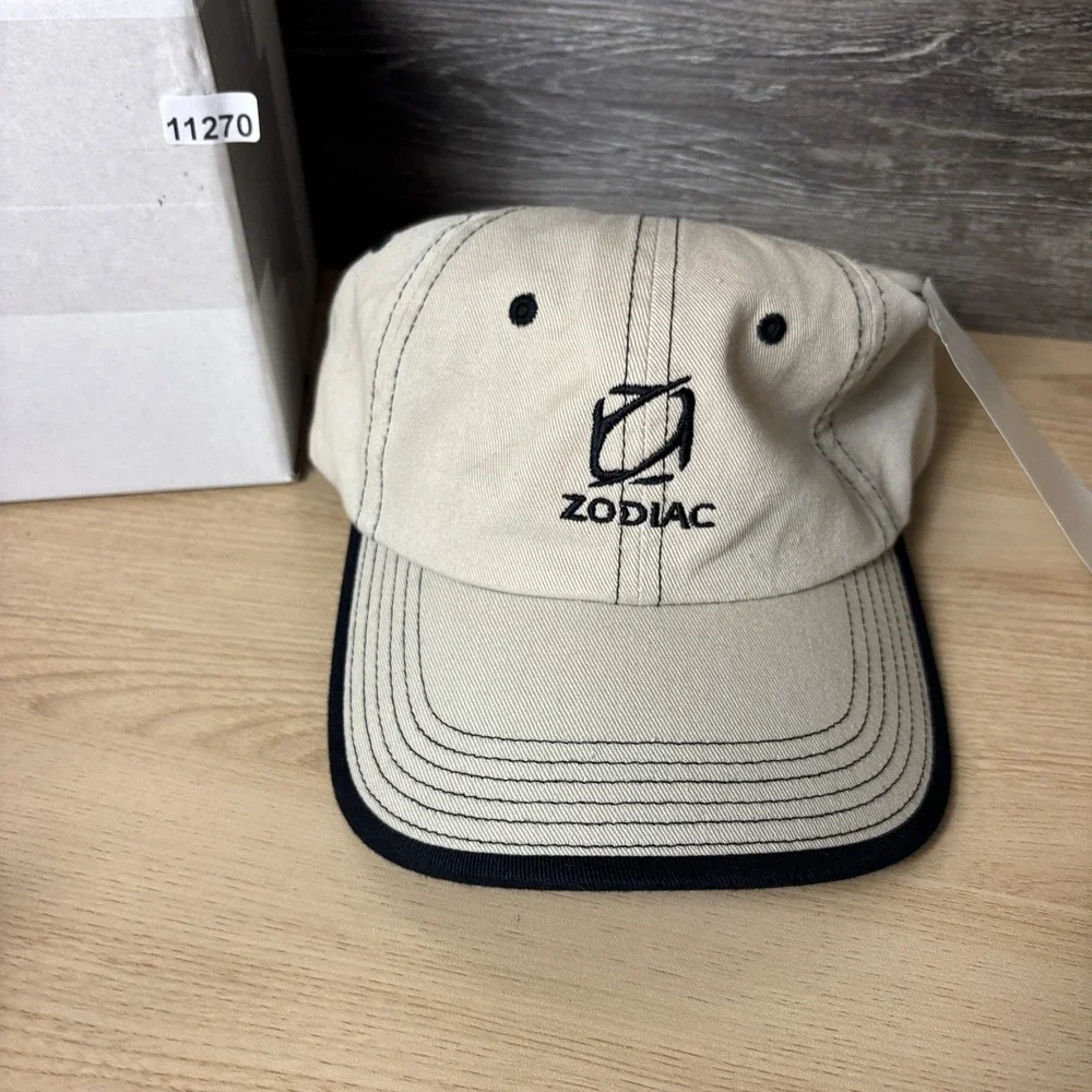 Vintage Zodiac Hat Cap Strap Back Embroidered Mens One Size 90s NWT